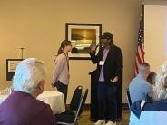 Mayor Scholl Presenting Essay Award to Taylor "Rosie" Parsons